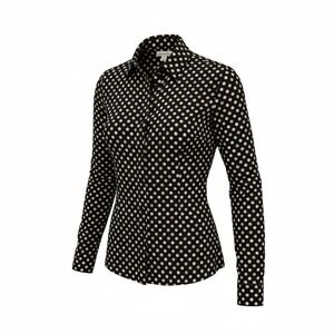 Coldwater Creek No Iron Fitted Blouse - Size med - NWOT Cotton Polka Dot